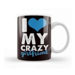 Baskı Dükkanı Funny I Love My Crazy Girlfriend Heart Couple-1 Kupa