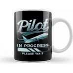 Baskı Dükkanı Funny Pilot In Progress Please Wait Airplane Pilot Kupa Bardak