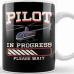 Baskı Dükkanı Funny Pilot In Progress Please Wait Helicopter Kupa Bardak