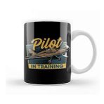 Baskı Dükkanı Funny Pilot In Training Please Wait Airplane Pilot Kupa Bardak