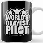 Baskı Dükkanı Funny World S Okayest Pilot Airplane Piloting Pun Kupa