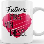 Baskı Dükkanı Future Mrs Vin Diesel Love Heart Kupa