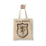 Baskı Dükkanı Game Of Thrones Casa Lannister Bez Çanta Uzun Saplı