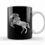 Baskı Dükkanı Geometric Animal Grey Horse Kupa