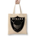 Baskı Dükkanı Gijoe Ninjas Bez Uzun Saplı Krem Rengi Çanta