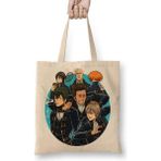 Baskı Dükkanı Gintama Naruto Hellsing One Piece Anime Death Note Bez Uzun Saplı Krem Rengi Çanta