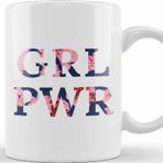 Baskı Dükkanı Girl Power Empowering Floral Background Kupa