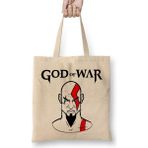 Baskı Dükkanı God Of War 02 Bez Uzun Saplı Krem Rengi Çanta