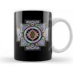 Baskı Dükkanı Golden Sri Yantra Sri Chakra In Pastel Lotus Kupa