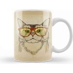 Baskı Dükkanı Gözlüklü Kedi Cats Kupa