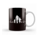 Baskı Dükkanı Heartbeat Father Children Son Daughter Papa Dad Daddy Poppa