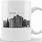 Baskı Dükkanı Hong Kong Skyline Outline Cityscape Travel Kupa