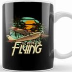 Baskı Dükkanı I D Rather Be Flying Airplane Pilot Aviation Kupa