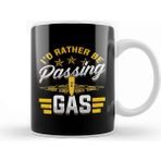 Baskı Dükkanı I D Rather Be Passing Gas Funny Airplane Pilot Pun Kupa