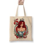 Baskı Dükkanı Jessica Rabbit Bez Uzun Saplı Krem Rengi Çanta