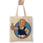 Baskı Dükkanı Jimmy Hopkins Vault Boy Bez Uzun Saplı Krem Rengi Çanta
