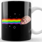 Baskı Dükkanı Joe Biden Nyan Cat Porselen Beyaz Kupa Bardak