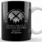 Baskı Dükkanı John Rambo Forest Skills Survival Camp First Blood Porselen Beyaz Kupa Bardak