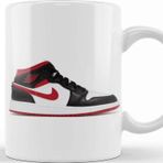 Baskı Dükkanı Jordan 1 Mid Gym Red Black White Kupa