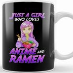 Baskı Dükkanı Just a Girl Who Loves Anime Ramen Kupa