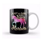 Baskı Dükkanı Just a Girl Who Loves Horses Galactic Space Horse Kupa