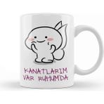 Baskı Dükkanı Kanatlarım Var Ruhumda Komik Kupa