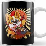 Baskı Dükkanı Kawaii Puppy Ramen Bowl Funny Anime Noodles Dog Kupa