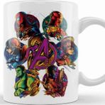 Baskı Dükkanı KB10048 Avengers Crew Porselen Kupa Bardak
