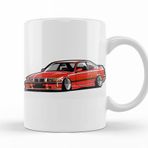 Baskı Dükkanı KB10170 Bmw Stanced Out E36 Red Porselen Kupa Bardak