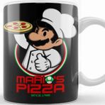 Baskı Dükkanı KB11200 Mario Bros Marios Pizza Porselen Kupa Bardak