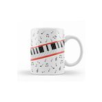 Baskı Dükkanı KB11516 Piano Piyano Müzik Notaları Porselen Kupa Bardak