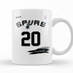 Baskı Dükkanı KB11781 Spurs 20 Ginobilli Branca Rox Ink Porselen Kupa Bardak