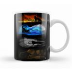 Baskı Dükkanı KB12173 Warrior Cats Four Elements Four Clans Porselen Kupa Bardak