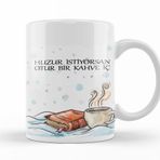 Baskı Dükkanı KB12465 Huzur Istiyorsan Kahve Iç Porselen Kupa Bardak