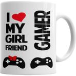 Baskı Dükkanı KB2307 I Love My Girl Friends Gamer Porselen Kupa Bardak