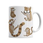 Baskı Dükkanı KB2640 Regular Show Rigby A Bunch Of Baby Ducks Porselen Kupa Bardak