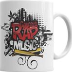 Baskı Dükkanı KB3093 Gangsta Rap Music Müzik Porselen Kupa Bardak