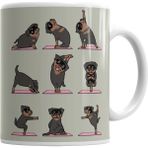 Baskı Dükkanı KB4161 Rottweiler Yoga Rotfaydır Pug Köpek Yoga Porselen Kupa Bardak