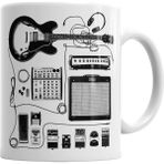 Baskı Dükkanı KB599 Gitar Amfi Gitarist Pedal Cat Kedi Porselen Kupa Bardak