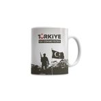 Baskı Dükkanı KB7004 Ayyıldız Türkiye Diz Çökmeyecek Türk Bayrağı Porselen Kupa Bardak