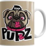 Baskı Dükkanı KB7389 Kukla Köpek Pug Porselen Kupa Bardak