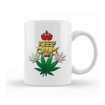 Baskı Dükkanı Keep Calm And Marijuana Leaf 02 Porselen Beyaz Kupa Bardak