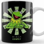 Baskı Dükkanı Kermit The Frog Retro Japanese 01 Porselen Beyaz Kupa Bardak