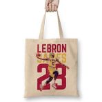 Baskı Dükkanı Lebron James 23 Bez Uzun Saplı Krem Rengi Çanta