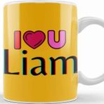 Baskı Dükkanı Liam Name Custom Vintage Retro Rainbow Style Design Gift Baby Gift For Him Kupa