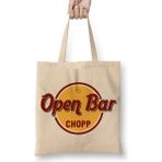 Baskı Dükkanı Lion Open Bar Hard Rock Bez Uzun Saplı Krem Rengi Çanta