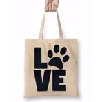 Baskı Dükkanı Love Dog Pug Cat Kedi Köpek Bez Çanta