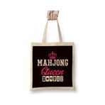 Baskı Dükkanı Mahjong Princess Player Board Game Mah-Jongg China Solitaire Bez Çanta Uzun Saplı