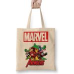 Baskı Dükkanı Marvel Avengers 01 Bez Uzun Saplı Krem Rengi Çanta