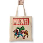 Baskı Dükkanı Marvel Avengers 03 Bez Uzun Saplı Krem Rengi Çanta